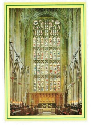 Bath Abbey - Ostfenster und Heiligtum - zeigt 56 Szenen aus Christi Leben 