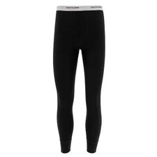 Fruit of The Loom Men's Black Waffle Layer Thermal Underwear Bottom Pants: XL