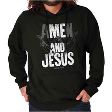 Christian Strong Faith Amen Me and Jesus Hoodie Hooded Sweatshirt Men Women