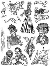 Unmounted Rubber Stamp Plate, Unmounted/Uncut Pink Rubber Stamps