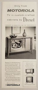 1959 Print Ad Motorola TV in Custom Crafted Profile Style Cabinets by Drexel 