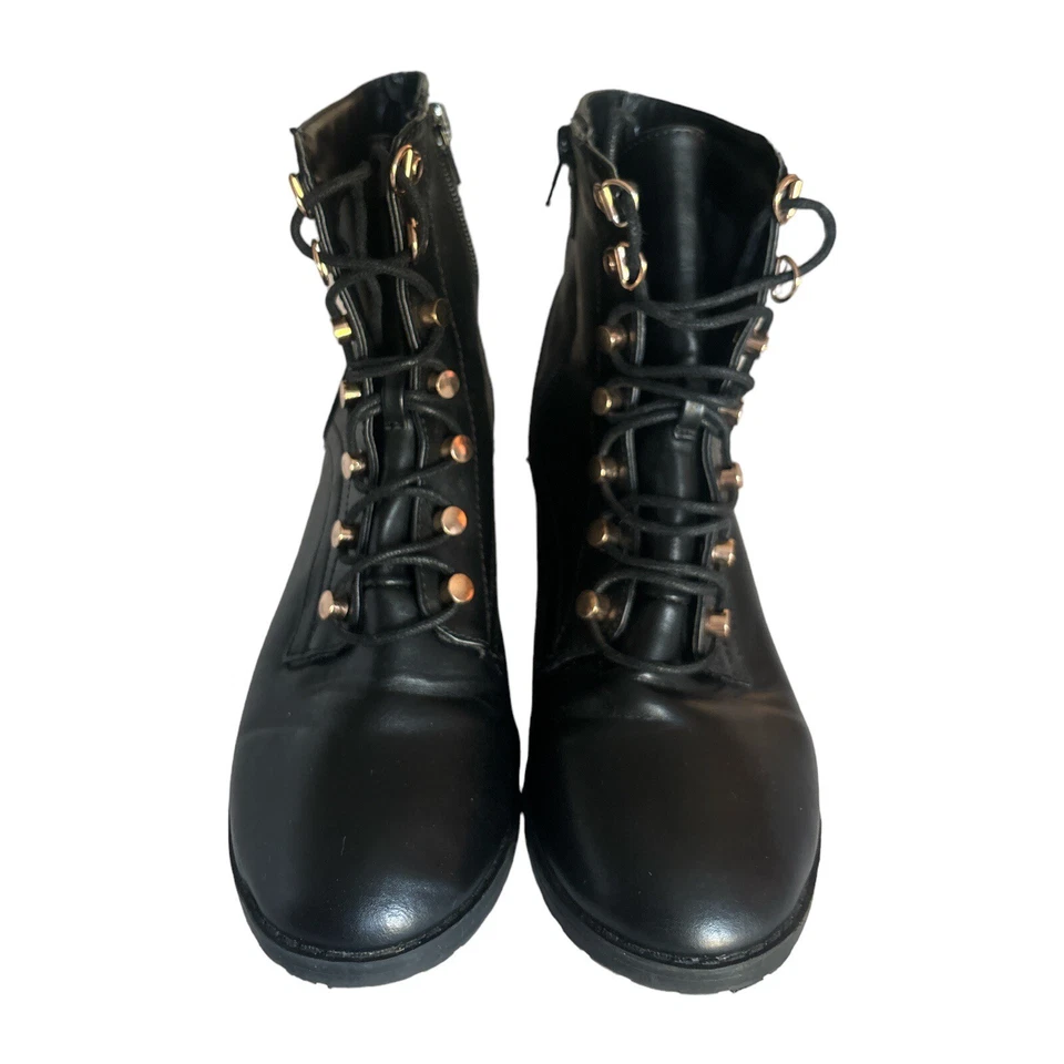 Botas de motociclista Charlotte Russe para mujer talla 8 de cuero sintético con tiras Foto 3 de 4
