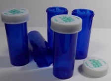 Prescription Medicine Vials 8 Dram Cobalt-6 Pack--$4.59 Shipping-Pharmacy Grade