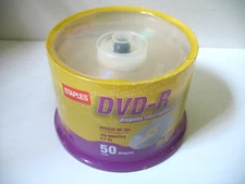 Staples NEW! 50-Pack Blank DVD+R Discs 16x Speed 4.7 GB - 120 Min - Spindle