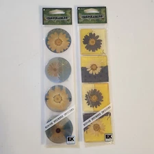 NEW 2 Pkgs EK Success Inspirables Simply Botanical Rub-Ons Acrylic Stickers -G