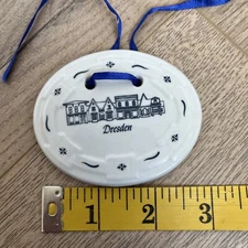 Longaberger Vintage 1994 Basket Dresden Ohio Tour Exclusive Pottery Blue Tie-On 