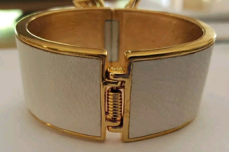 Brazalete Brazalete Rachel Zoe Doble Cuerno y Cuero Blanco Foto 3 de 4