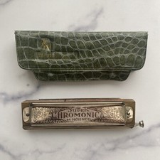 "THE SUPER CHROMONICA" MODEL 270 "C" BY M. HOHNER WITH ORIGINAL GREEN VINYL CASE