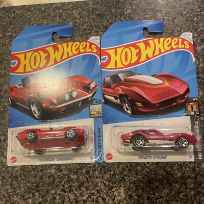 Hot Wheels American Classic Muscle Car Lot X2  72 Stingray Convertible +Corvette