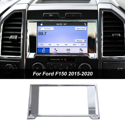 Chrome ABS Dashboard Navigation GPS Cover Decorative Trim For Ford F150 2015-20