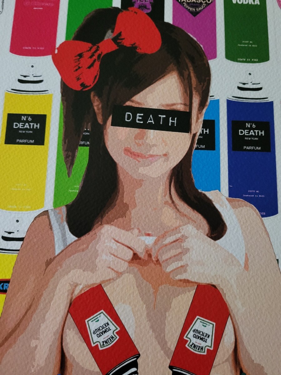Death NYC Ltd Ed 19x13 LG Signed Graffiti Pop Art Print SPRAY CANS