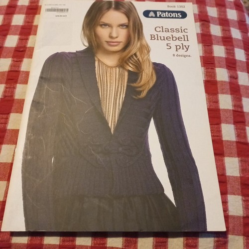 π Patons 1302 Womens Classic Bluebell 5 Ply Knitting Pattern Book 8 Designs