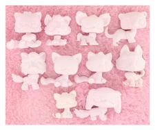 Custom White Base LPS Molds Dog Cat 10pcs Girls DIY Play Rare Kids Paint Design