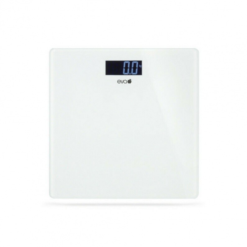 EVA BILANCIA PESAPERSONE DIGITALE IN VETRO PESA PERSONA 180 KG BIANCO SILVER