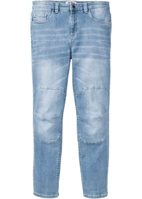 Power-Stretch-Jeans Regular Fit Straight Gr. 50 Blue Bleached Herren-Hose Neu*