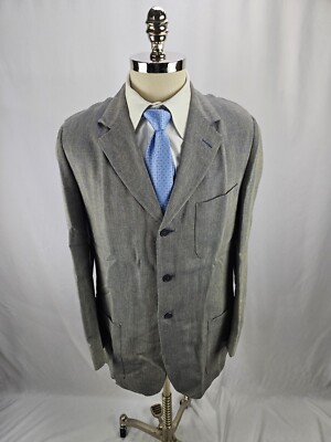 Ermenegildo Zegna Soft Men's Blue Nailhead Wool Linen Blend 40R