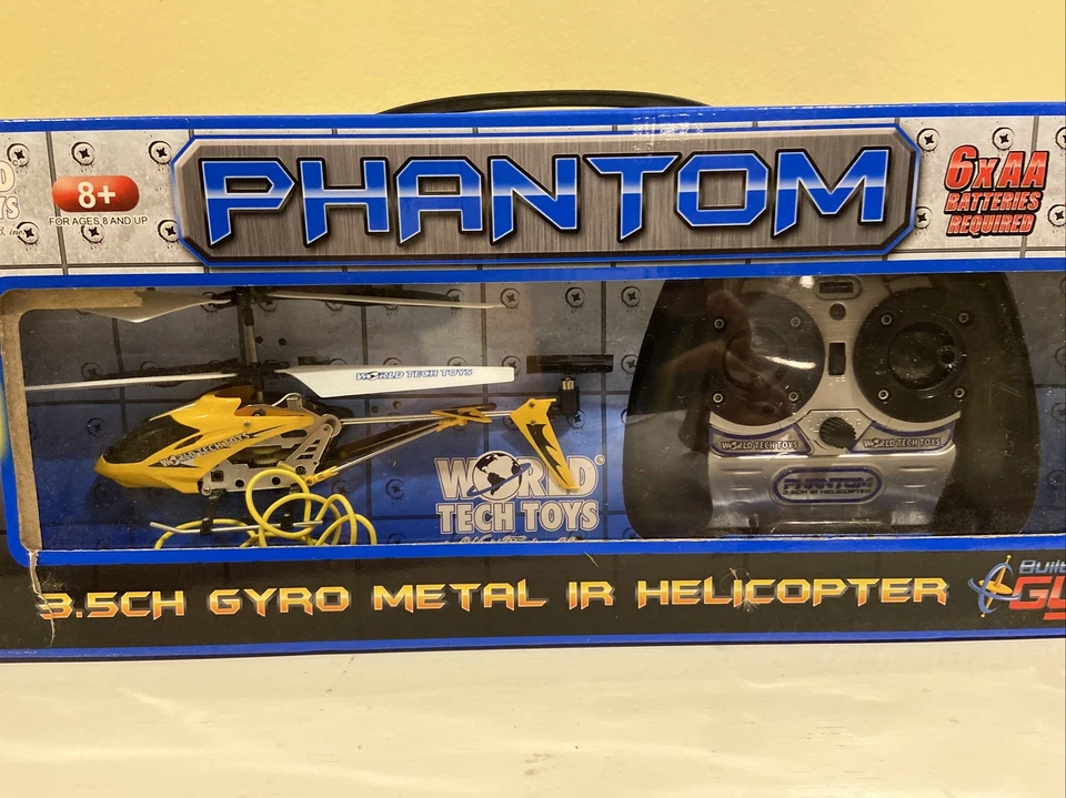 World Tech Toys Phantom 3.5 Gyro Metal IR Helicopter 34462 Opened Box - Image 3 of 4