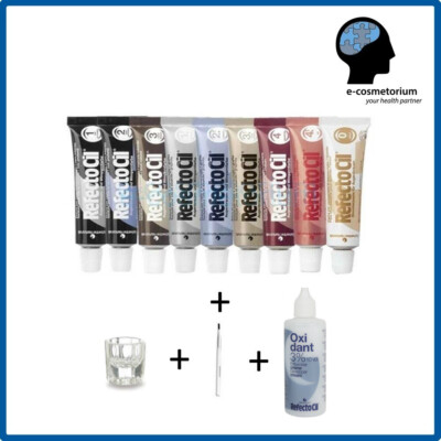 RefectoCil Eyebrow/Eyelash SET/KIT: Tint 15ml + Oxidant 100ml + Glass + Brush