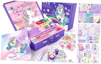  Unicorn Journal Set for Girls Toys Ages 6-8 8-12 Valentines Day Gifts Purple