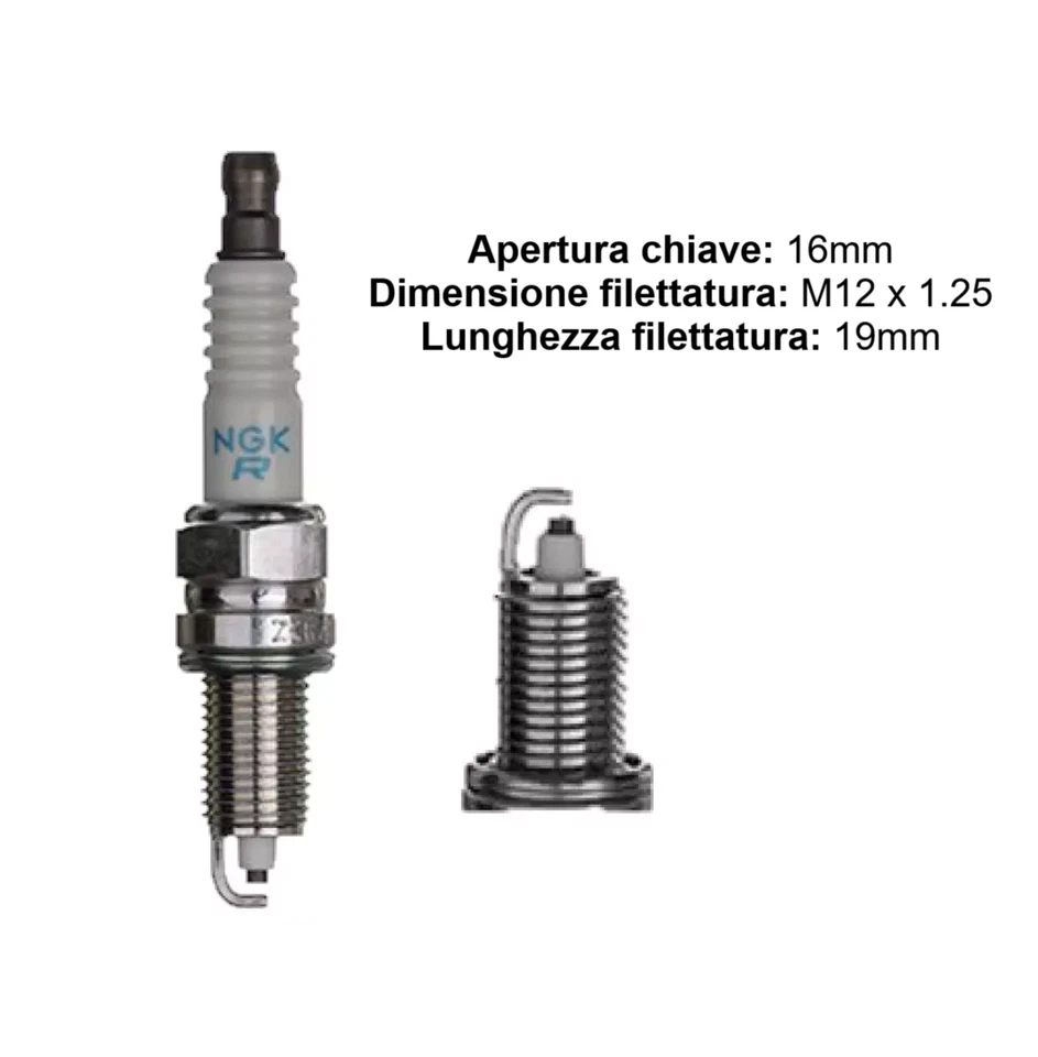 KIT 4 CANDELE NGK FIAT PANDA YPSILON 312 500 GRANDE PUNTO EVO 8V - ZKR7A10 1691 - Immagine 2 di 3