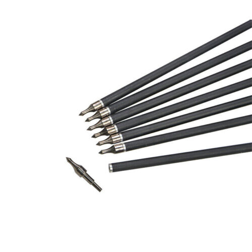 12pcs Carbon 30" Hunting Vane Spine 500 Recurve Bow Compound Bow Arrows - Picture 8 of 13