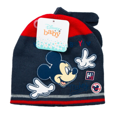 Disney Mickey Mouse Winter Herbst Mütze und Handschuhe Set für einen Jungen