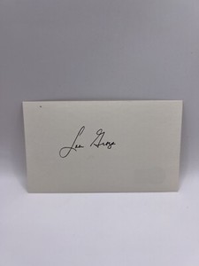 Lou Groza Signed Index Card Auto Beckett COA