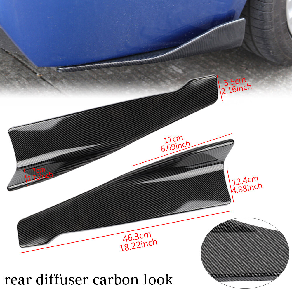 Spoilers For Cars 2-Piece Universal Bumper Lip Kit - Carbon Fiber Style ...