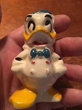 Vintage Donald Duck Salt Shaker Ceramic has original cork