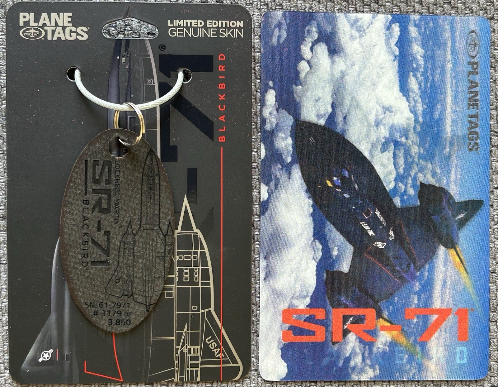 PLANETAGS : LOCKHEED SR-71 : 61-7971 : INTERIOR SKIN : TAG # 3179 of 3850- MINT 