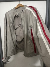 Pretty Little Thing Grey Striped Leather Biker Jacket