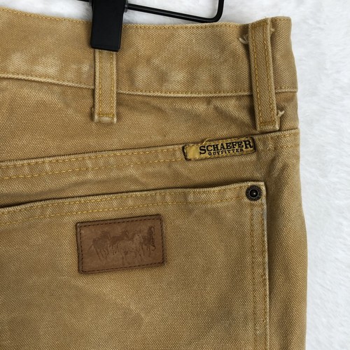 SCHAEFER Ranch Hand Brushcloth Dungarees Pants Men's 32x34 Tan Workwear Ranch - Picture 6 of 10