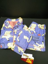 Pok mon Girls 2 Piece Pajama Set Size 7/8 Button Top And Shorts