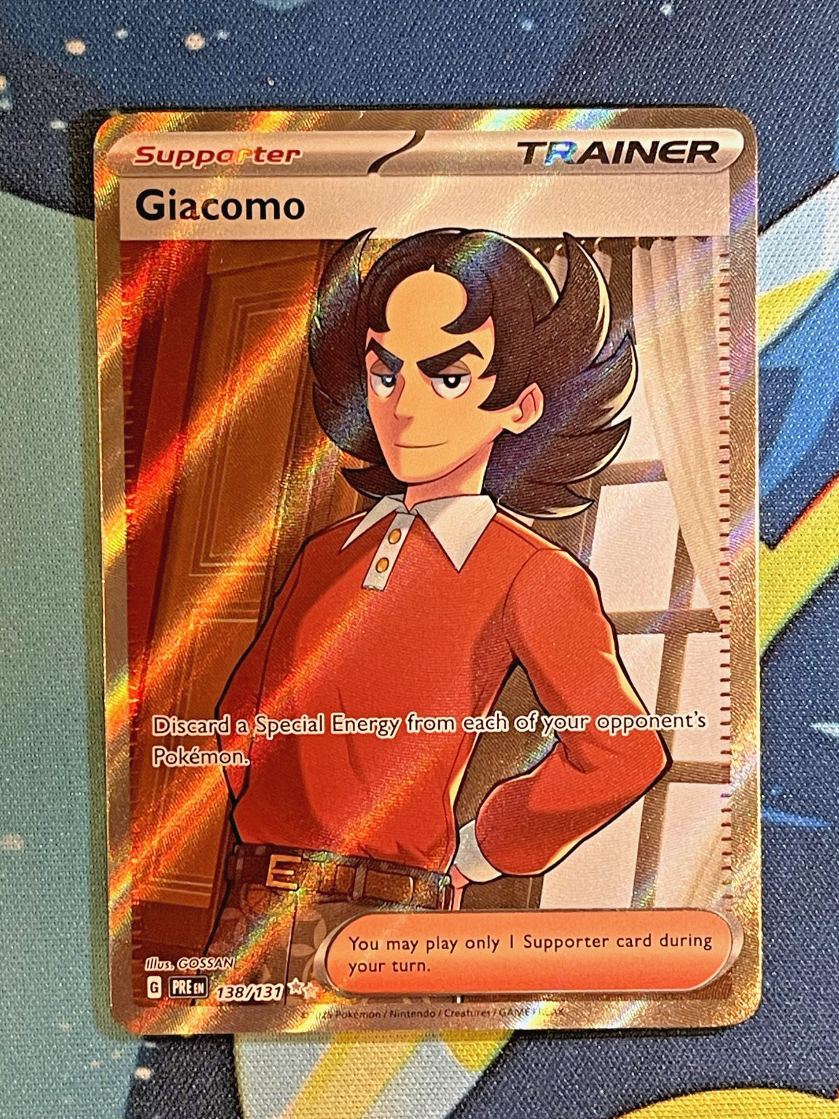 GIACOMO 138/131 PRISMATIC EVOLUTIONS POKEMON (ULTRA RARE FULL ART, NM)