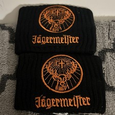 Lot of 2 Jagermeister Wrist Sweat Bands Black & Orange Stag Logo JAGER NEW