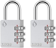 Heavy Duty Weather-Resistant Combination Locks - Smart 3-Digit Padlock Set