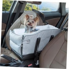 Center Console Dog Car Seat for Small Dogs Up to 12lbs,Portable Medium Grey