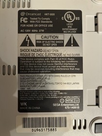 SEGA Dreamcast Console White HKT-3020 Console w/ Cables & Two Controllers