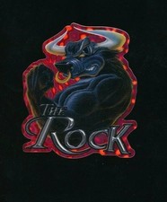 2001-02 WWF Wrestling The ROCK Vending STICKER Bull Logo Die Cut red