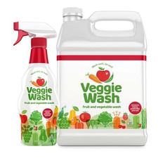 Veggie Wash Fruit & Vegetable Wash, Produce Cleaner Bundle - 16 oz Spray & 1-Gal