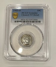 1905 Barber Dime New Orleans PCGS Cleaned-VF Detail Silver 10C