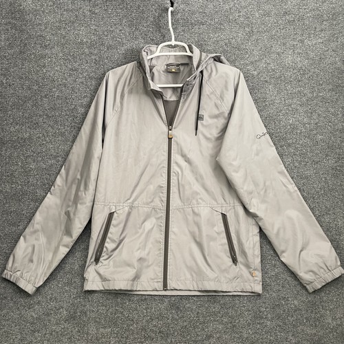 Quiksilver Waterman Jacket Mens Sz S Hooded Windbreaker Full Zip Outdoor Gray