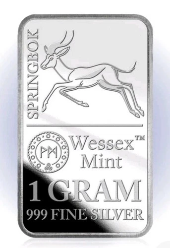 1 Gram Springbok Wessex Mint 999 Fine Silver Bar, price is for one bar only