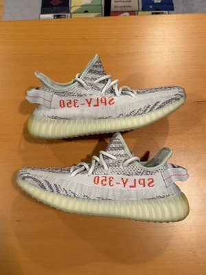 Size 8 - adidas Yeezy Boost 350 V2 Blue Tint Red Grey B37571 Sneaker Shoes