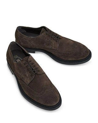 Tod's Bucature Forma Wingtip Derby Dress Shoe Men's 8.5/10US Dark Brown Lace Up