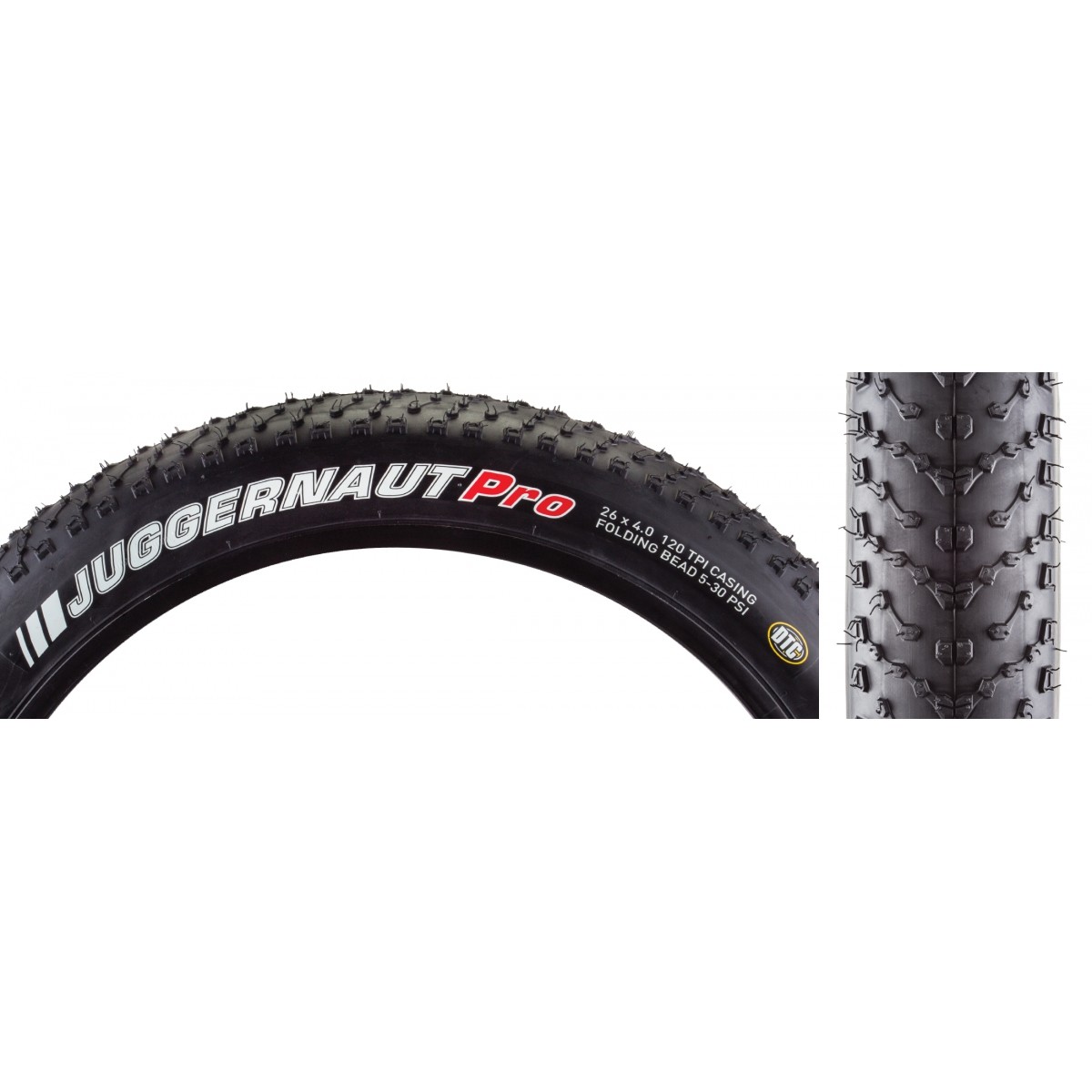 Kenda Juggernaut Pro 26x4.0 Tubeless Fat Bike Tires - Dual Tread Compound,
