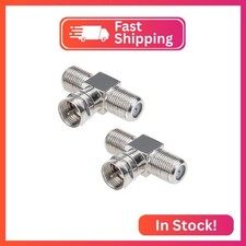 RFAdapter Coaxial Cable Splitter, TV Splitter 2 in 1 Out 2-Pack F Type RG6 Male 