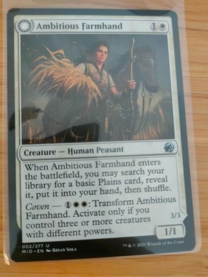 MTG Ambitious Farmhand 002 Innistrad: Midnight Hunt M/NM Free UK P&P