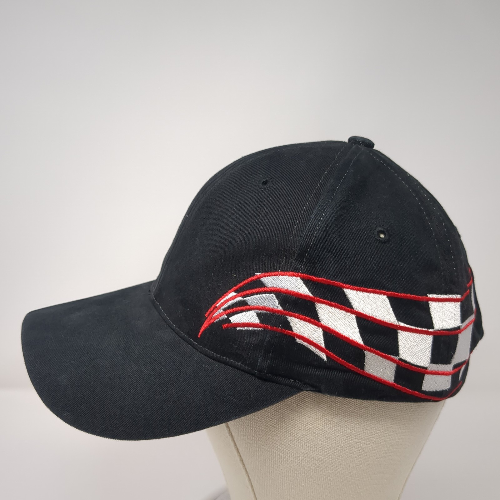 Checkered Flag Slideback Baseball Cap Black One S… - image 3