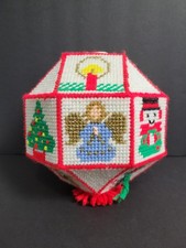 Christmas Plastic Canvas Cross Stitch Hanging Holiday Decor